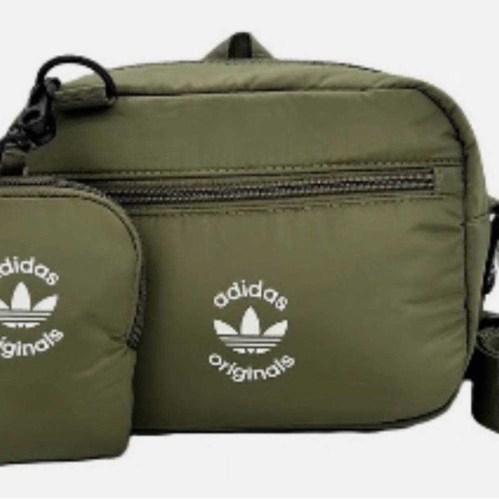 EUC Adidas | Puffer and Pouch Crossbody Bag | Olive Green